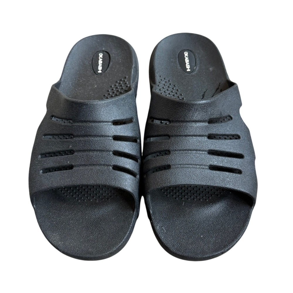 Okabashi Torino Men Black Slide Sandals Ergonomic Comfort Slides XXL Made in USA